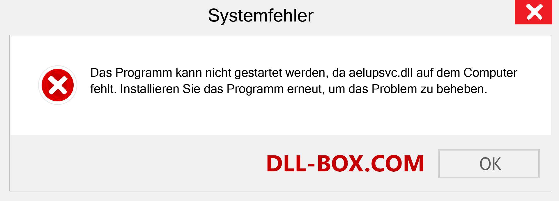 aelupsvc.dll-Datei fehlt?. Download für Windows 7, 8, 10 - Fix aelupsvc dll Missing Error unter Windows, Fotos, Bildern